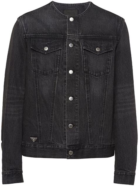 prada black tweed jacket|prada denim jacket men's.